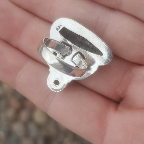 New Rough Kyanite & Peridot 925 Silver Statement Ring. - Picture 9 of 14